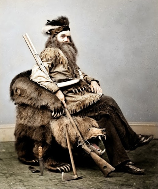 Seth Kinman, um caçador da California, EUA (1865)
