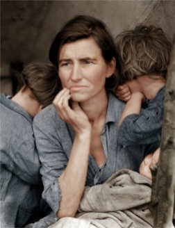 Retrato de una mãe imigrante em 1936, por Dorothea Lange