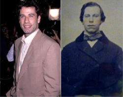 John Travolta (ator) e um homem desconhecido do Século XIX