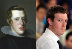 Filipe IV (antigo Rei da Espanha) e Mark Zuckerberg (criador do Facebook)