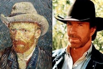 Van Gogh (pintor holandês) e Chuck Norris (ator norte-americano)